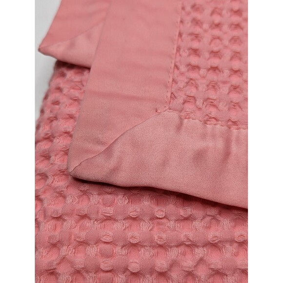 🍁 3/$20 Cloud Island Pink Girly Waffle Knit Satin Trim 2021 Baby Blanket - Picture 3 of 5
